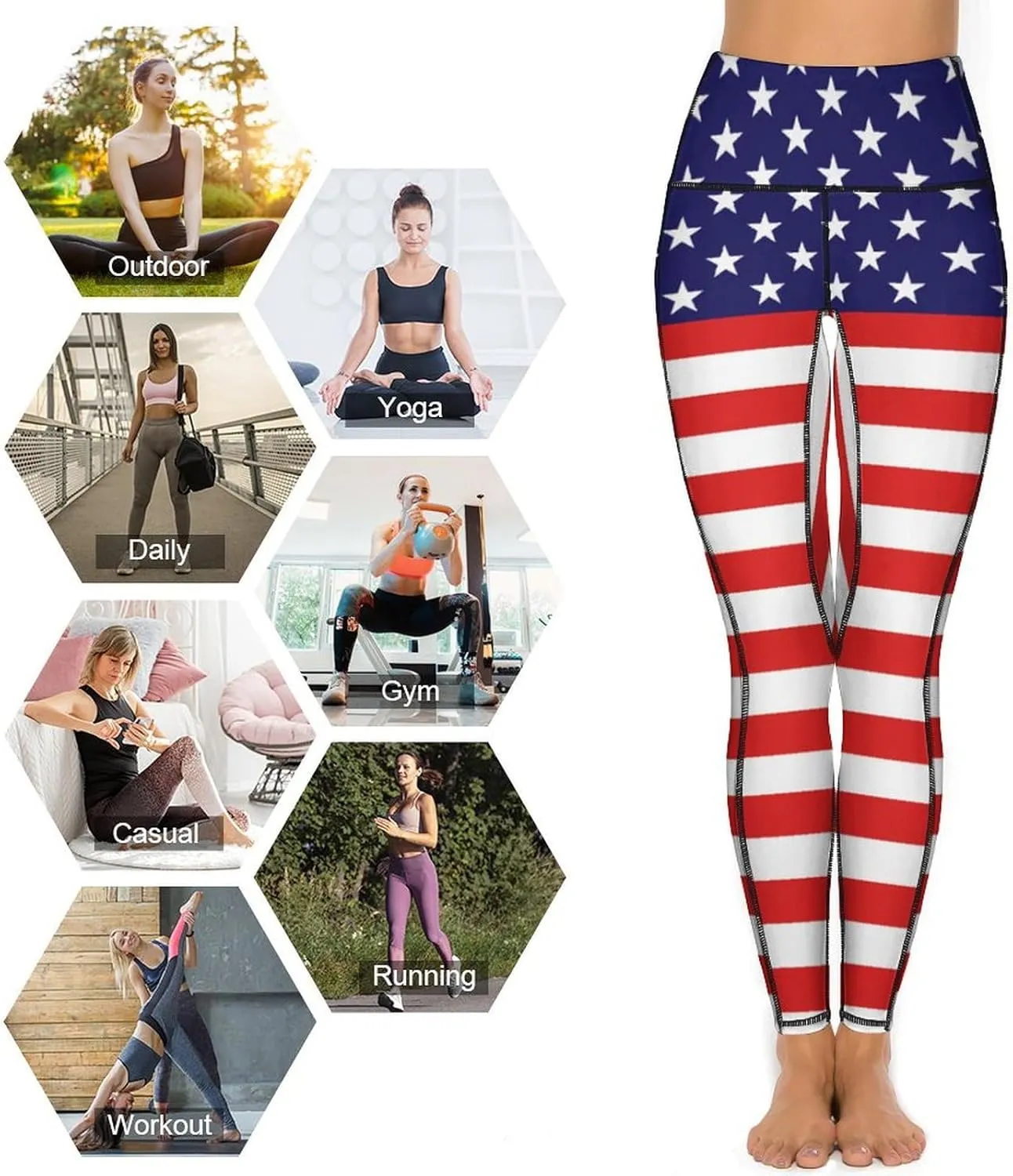 High Waisted Exercise Yoga Pants for Women Running Sports Workout Yoga Leggings with Pockets