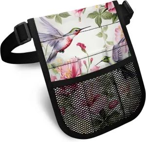 Hummingbird Floral Nurse Badge Accessories Nursing Student Essentials with Buckle Adjustment Belt Versatile and Suitable for Various Medical Professionals for Pharmacists,Dentists, Medium