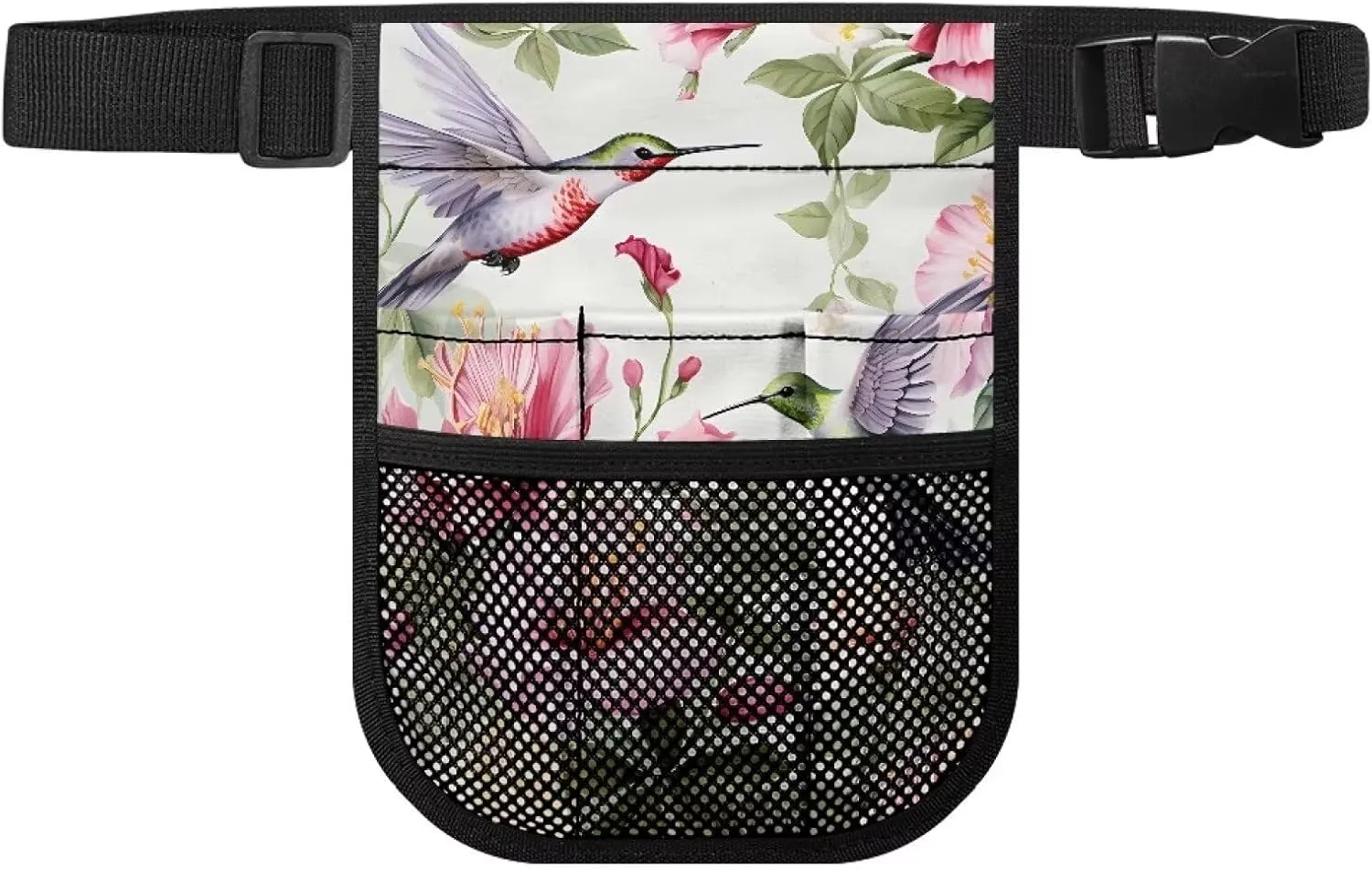 Hummingbird Floral Nurse Badge Accessories Nursing Student Essentials with Buckle Adjustment Belt Versatile and Suitable for Various Medical Professionals for Pharmacists,Dentists, Medium