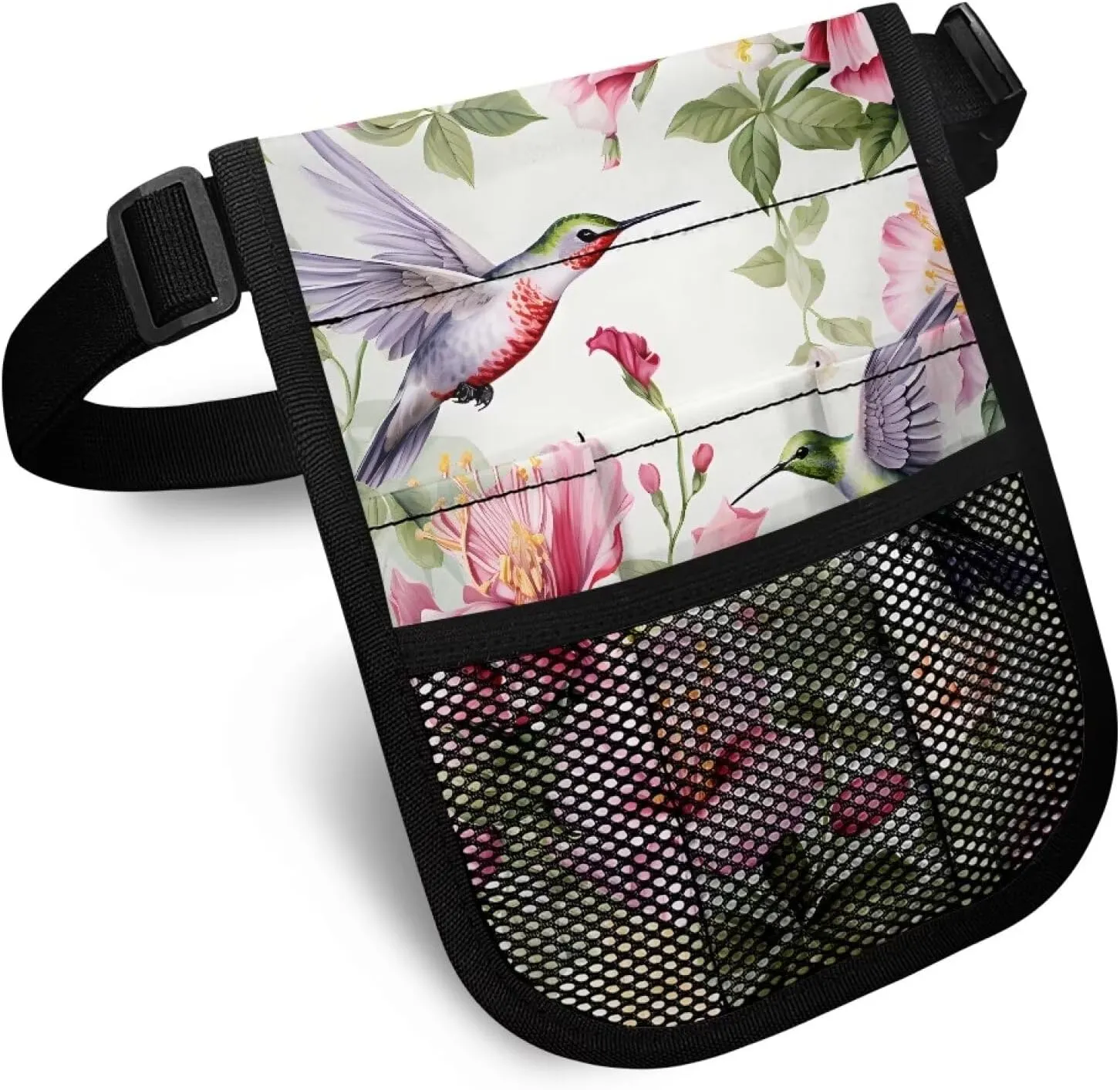 Hummingbird Floral Nurse Badge Accessories Nursing Student Essentials with Buckle Adjustment Belt Versatile and Suitable for Various Medical Professionals for Pharmacists,Dentists, Medium