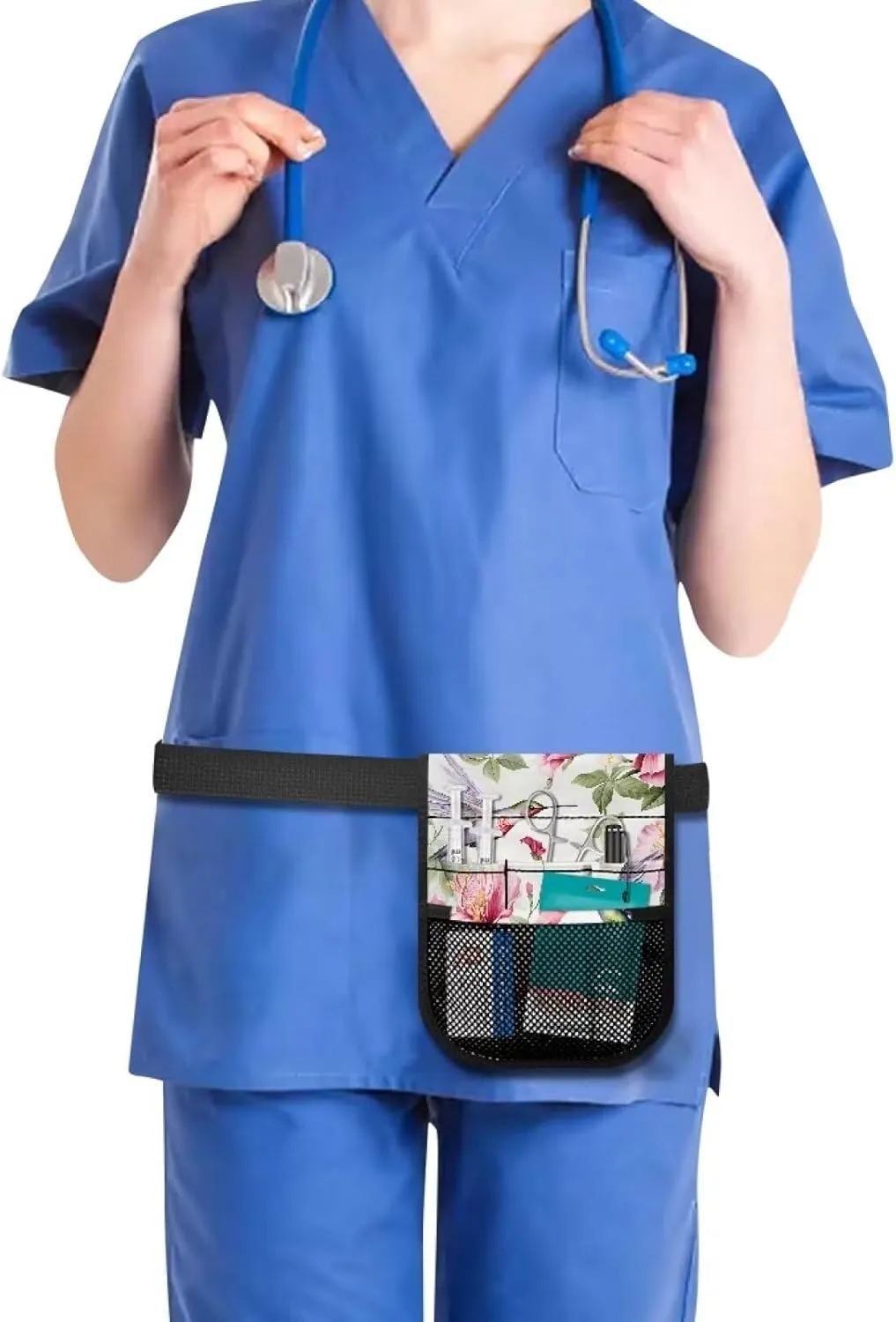 Hummingbird Floral Nurse Badge Accessories Nursing Student Essentials with Buckle Adjustment Belt Versatile and Suitable for Various Medical Professionals for Pharmacists,Dentists, Medium