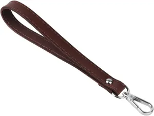IEFIEL Leather Wristlet Straps Wrist Strap Replacement Belt for Purse/Wallets/Keychain/Clutch Brown&Silver One Size