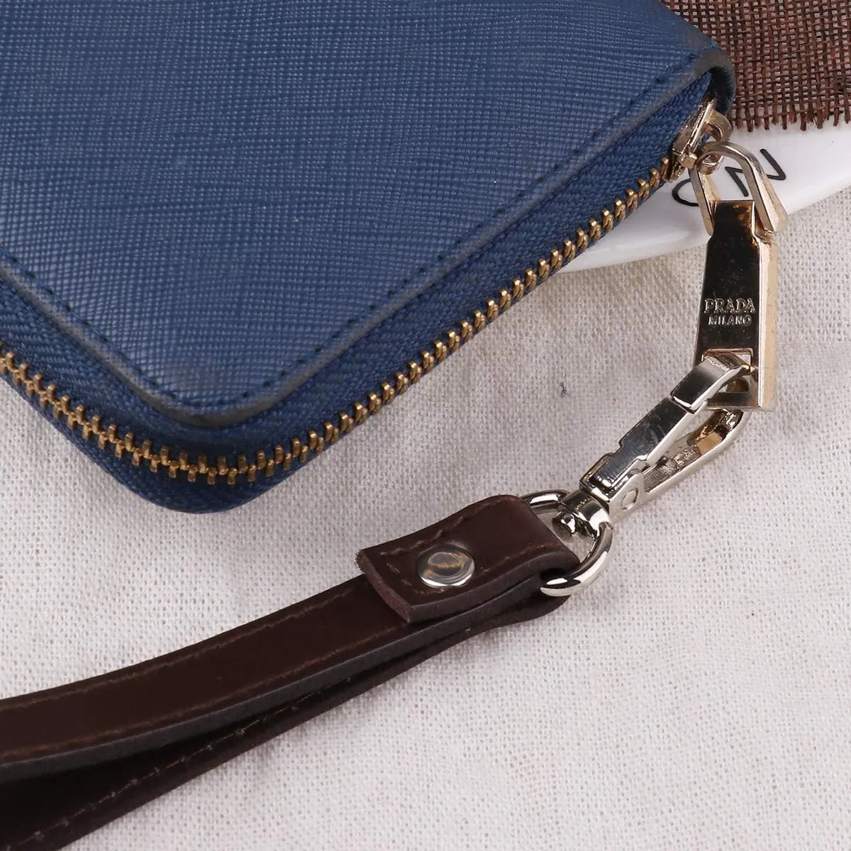 IEFIEL Leather Wristlet Straps Wrist Strap Replacement Belt for Purse/Wallets/Keychain/Clutch Brown&Silver One Size