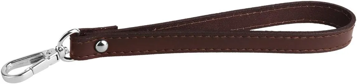 IEFIEL Leather Wristlet Straps Wrist Strap Replacement Belt for Purse/Wallets/Keychain/Clutch Brown&Silver One Size
