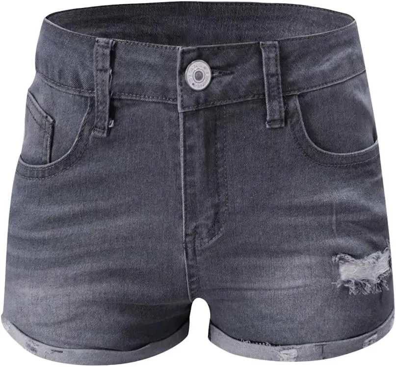 Jean Shorts Womens High Waisted Stretchy Ripped Denim Short Pants Hot Summer Casual Short Pants Y2k Streetwear