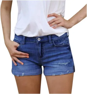 Jean Shorts Womens High Waisted Stretchy Ripped Denim Short Pants Hot Summer Casual Short Pants Y2k Streetwear