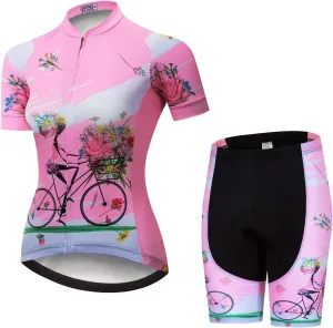 JPOJPO Women's Cycling Jersey Short Sleeve Jacket Cycling Shirt Quick Dry Breathable Mountain Clothing Bike Top
