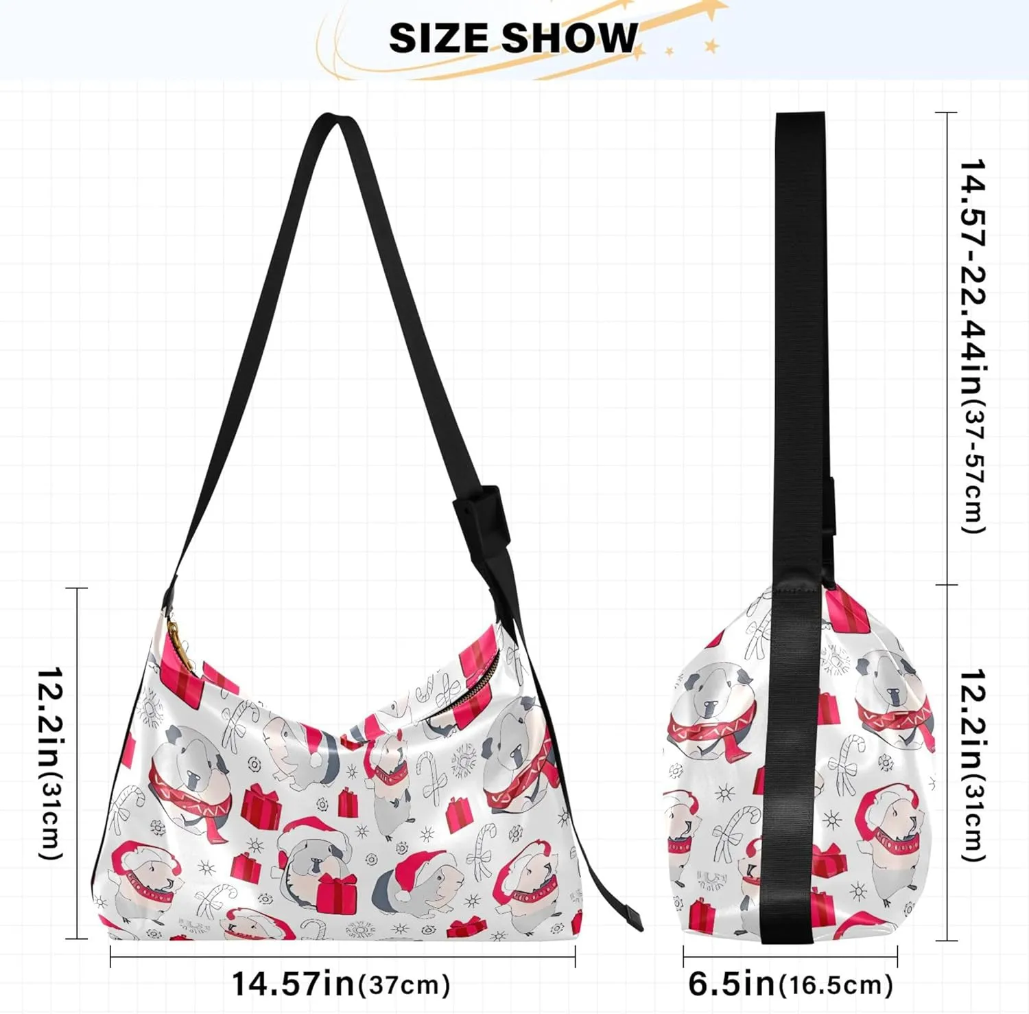 Kawaii Corgi Cute Pet Dog PU Leather Hobo Purse Large Womens Purse Luxury Animal Print Designer Shoulder Purse