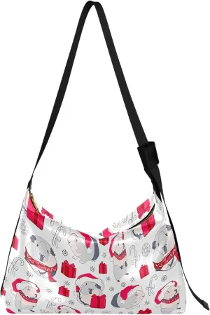 Kawaii Corgi Cute Pet Dog PU Leather Hobo Purse Large Womens Purse Luxury Animal Print Designer Shoulder Purse