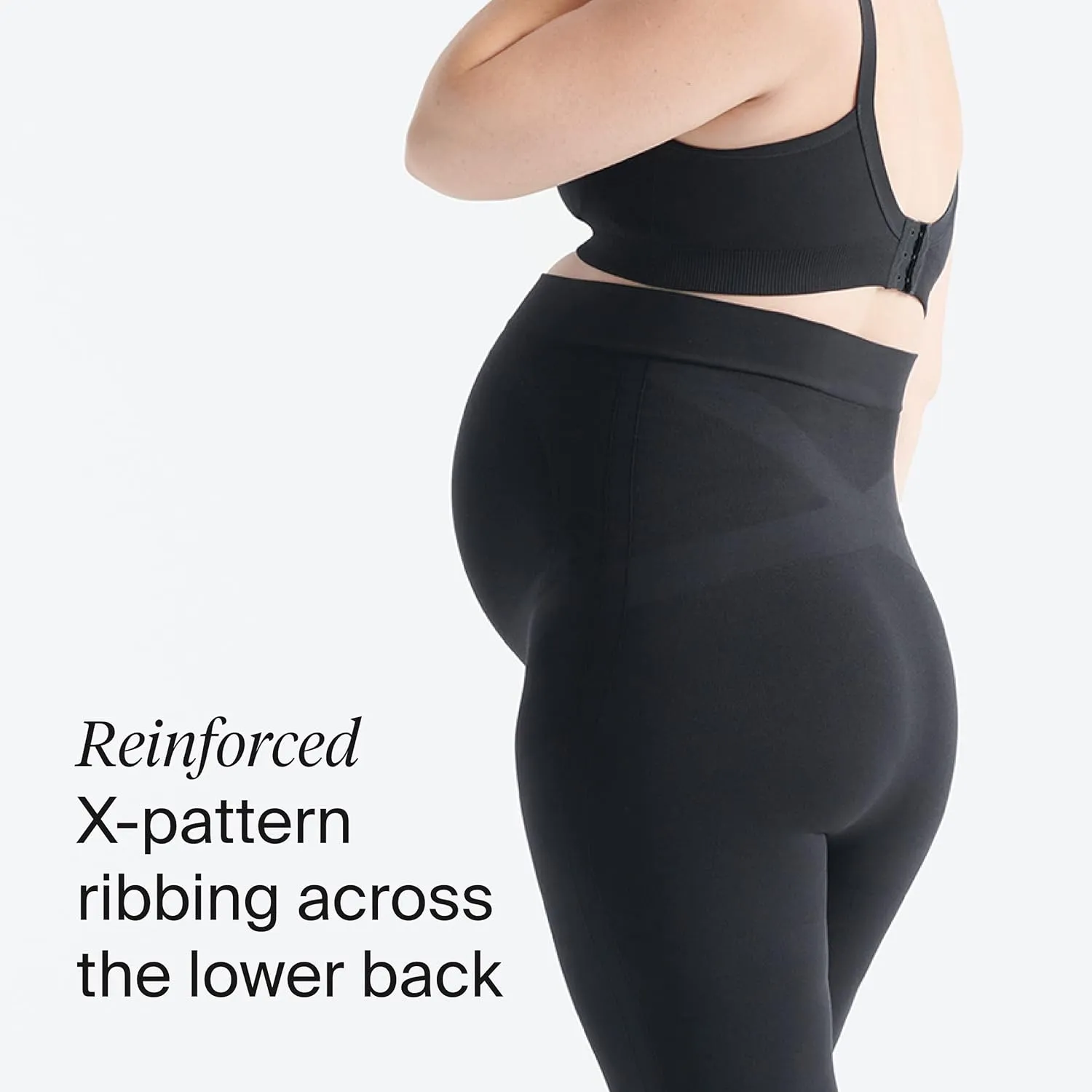 KNIX Seamless BlissFit Maternity Leggings - Seamless Over-The-Belly Active Wear - Black