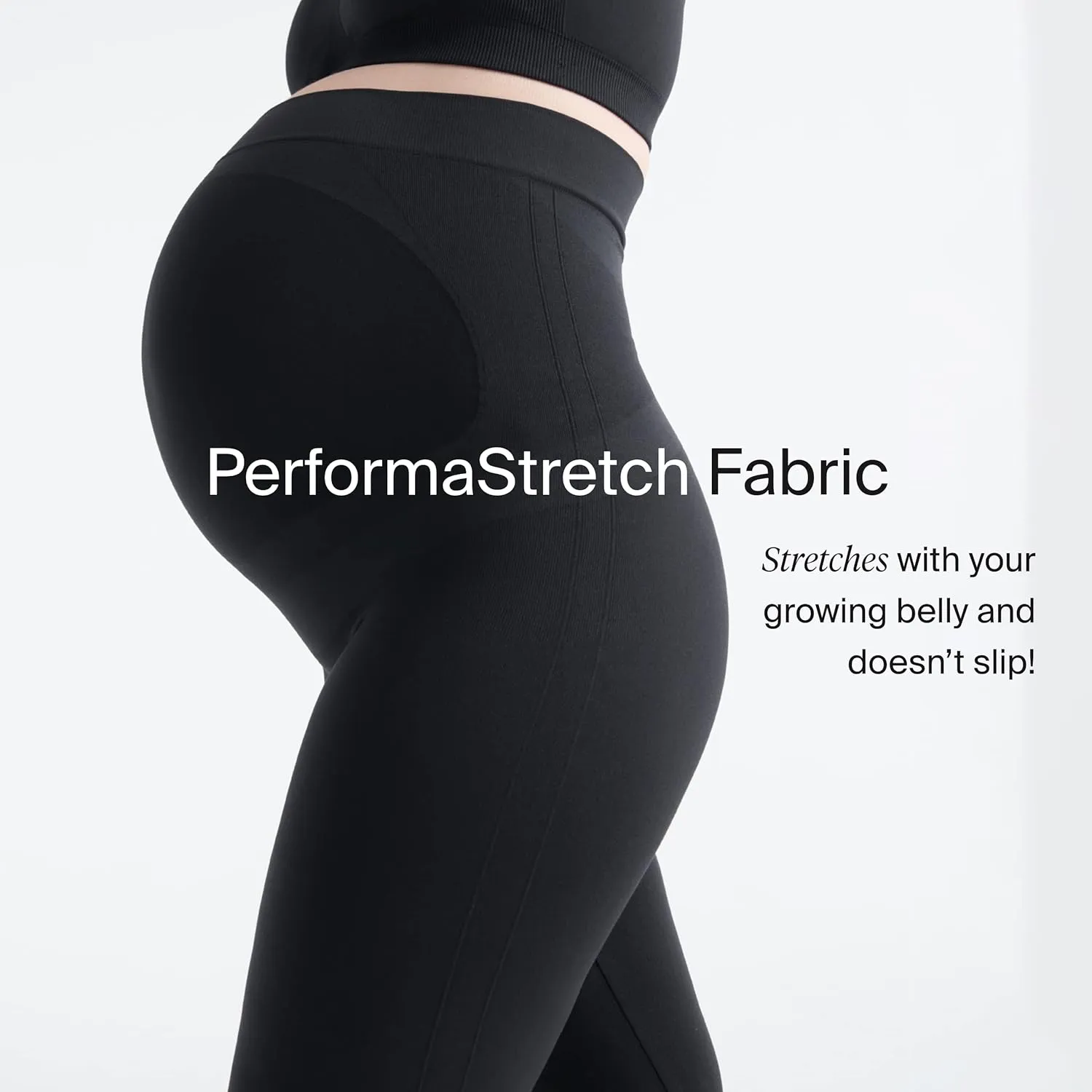 KNIX Seamless BlissFit Maternity Leggings - Seamless Over-The-Belly Active Wear - Black