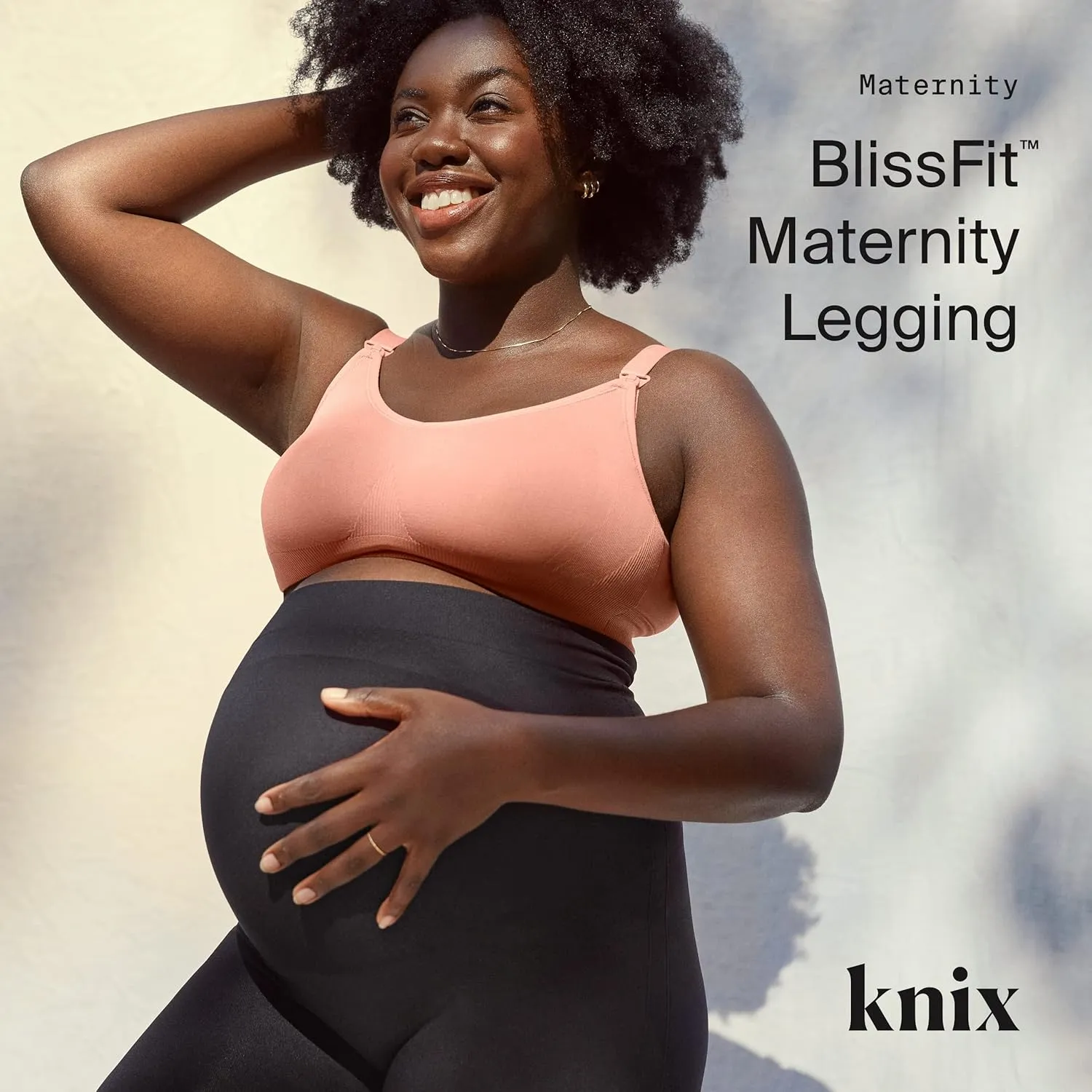 KNIX Seamless BlissFit Maternity Leggings - Seamless Over-The-Belly Active Wear - Black