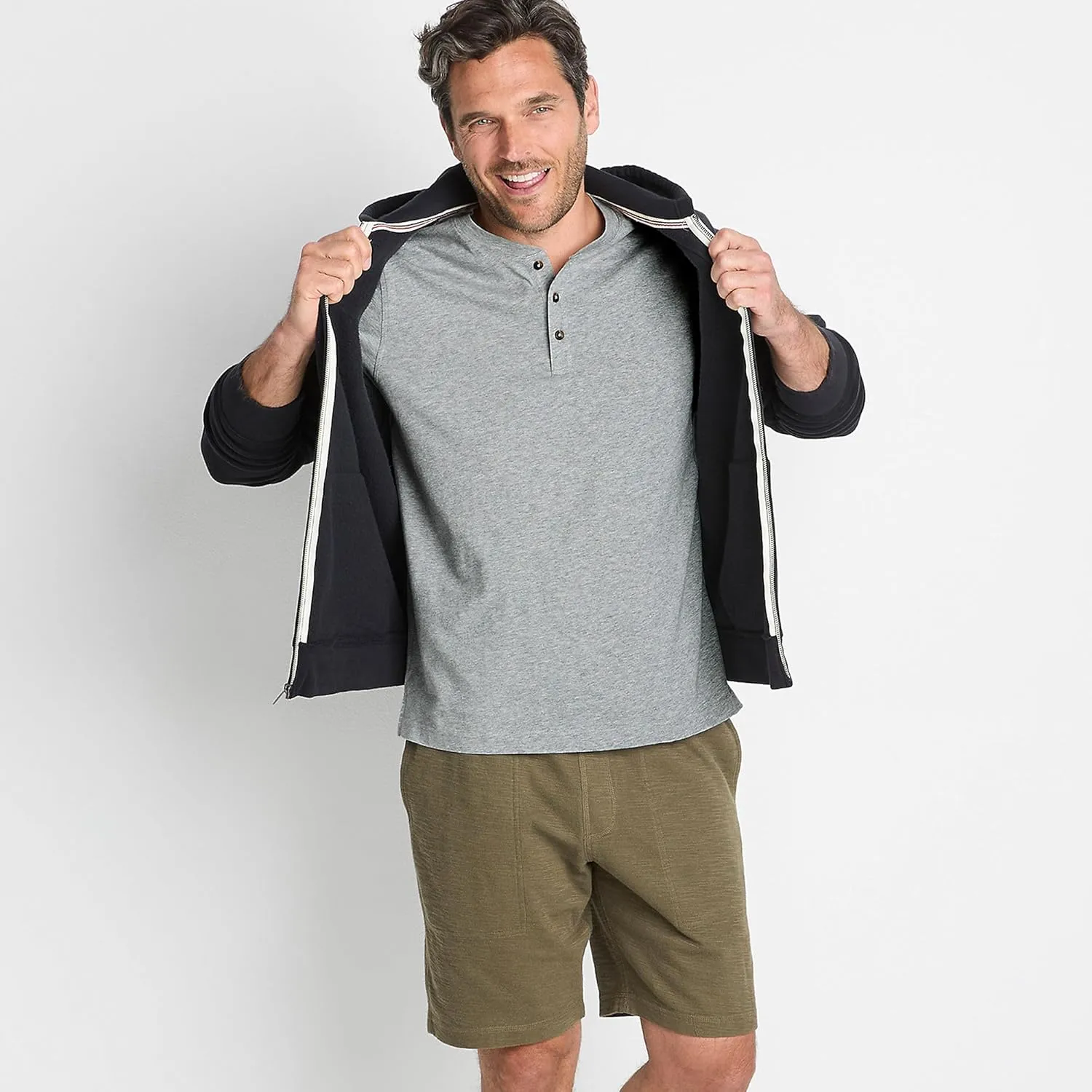 Lands' End Men's Short Sleeve American-Grown Supima Cotton Jersey Henley