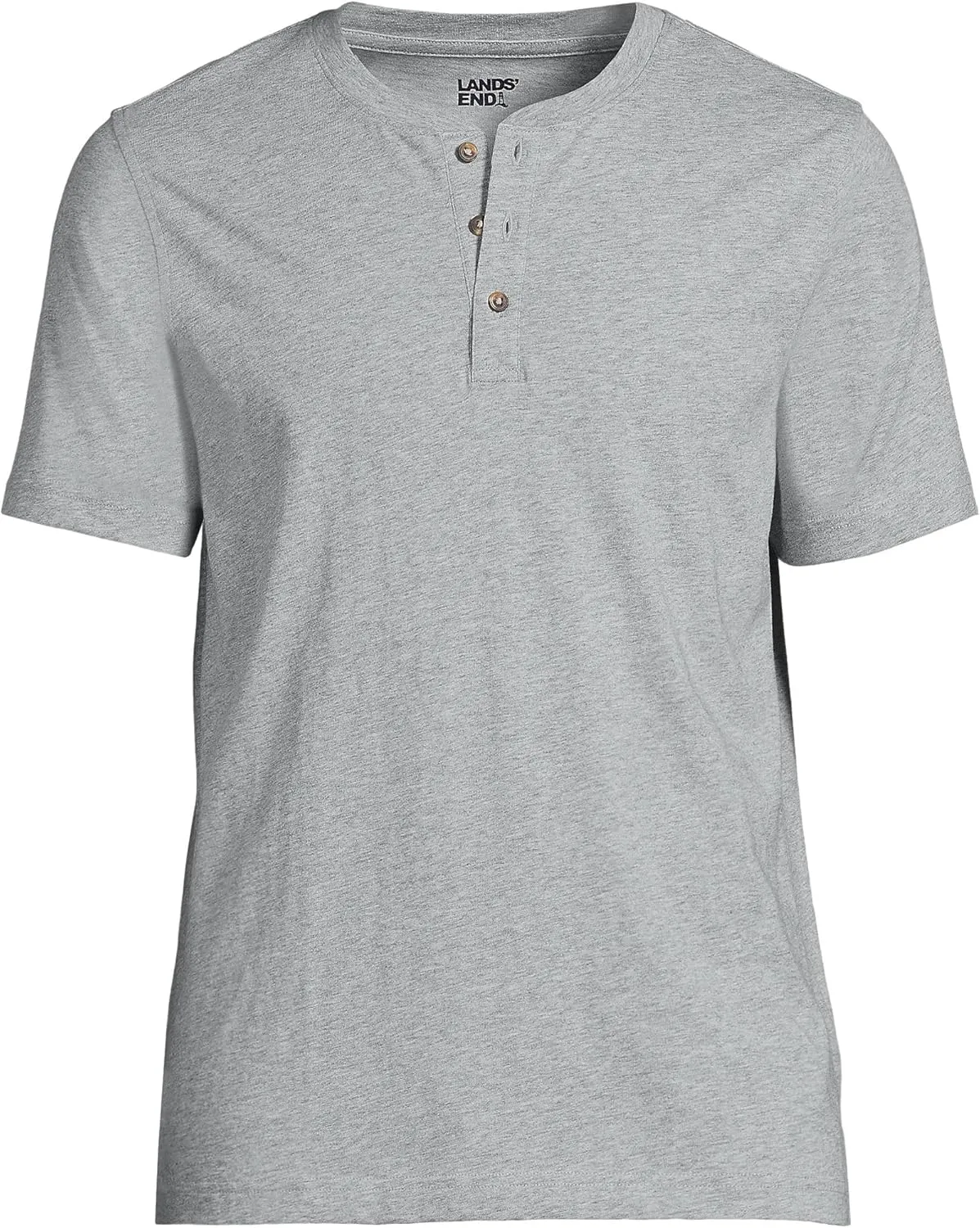 Lands' End Men's Short Sleeve American-Grown Supima Cotton Jersey Henley