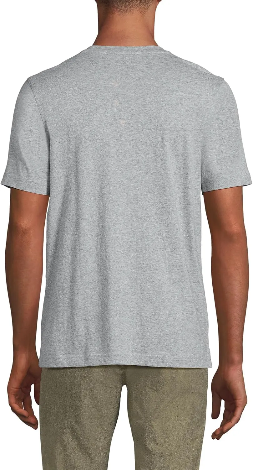 Lands' End Men's Short Sleeve American-Grown Supima Cotton Jersey Henley