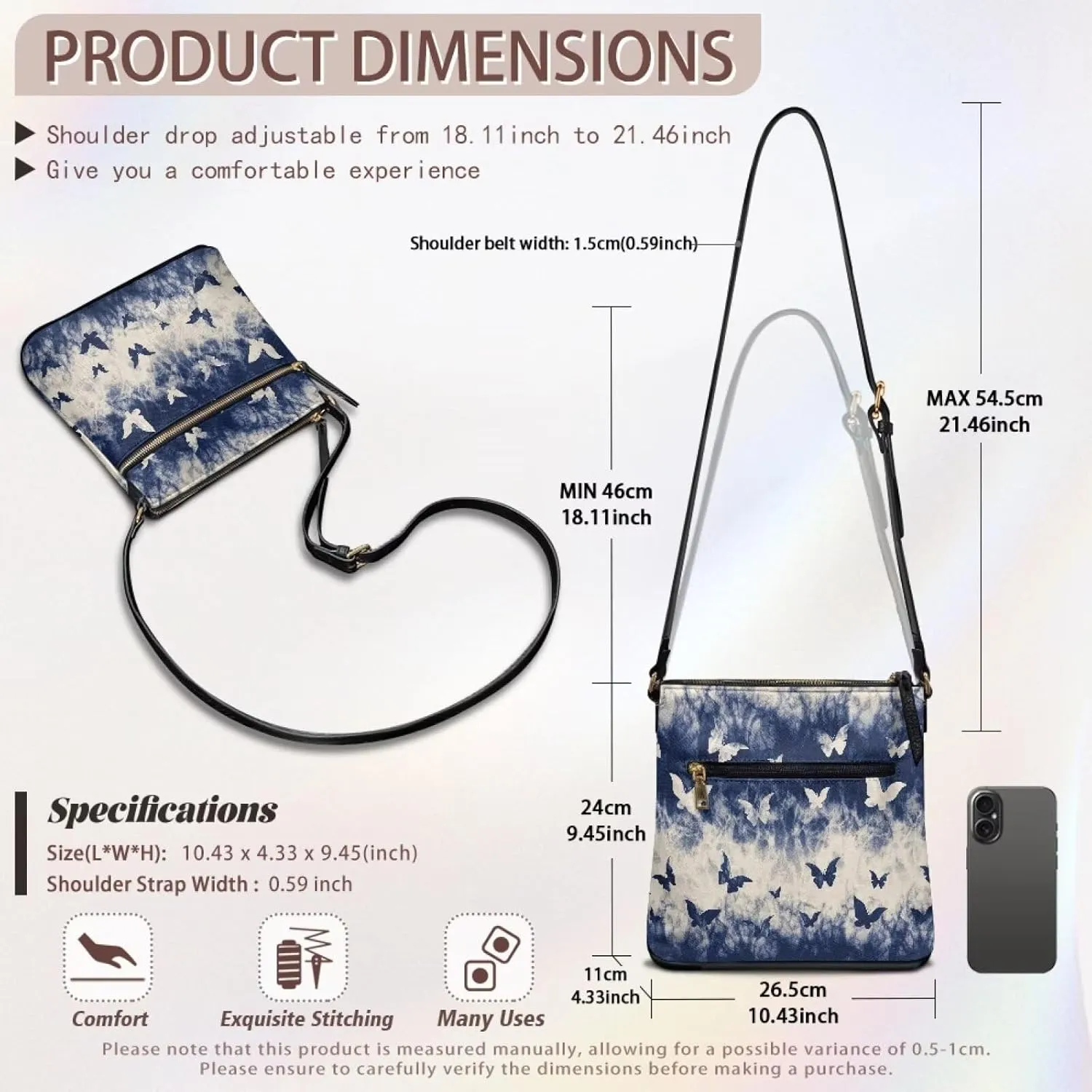 Leather Purse for Women, Leather Hobo Bag for Women Fashion Travel Sling Purse with Adjustable Strap Sling Bag