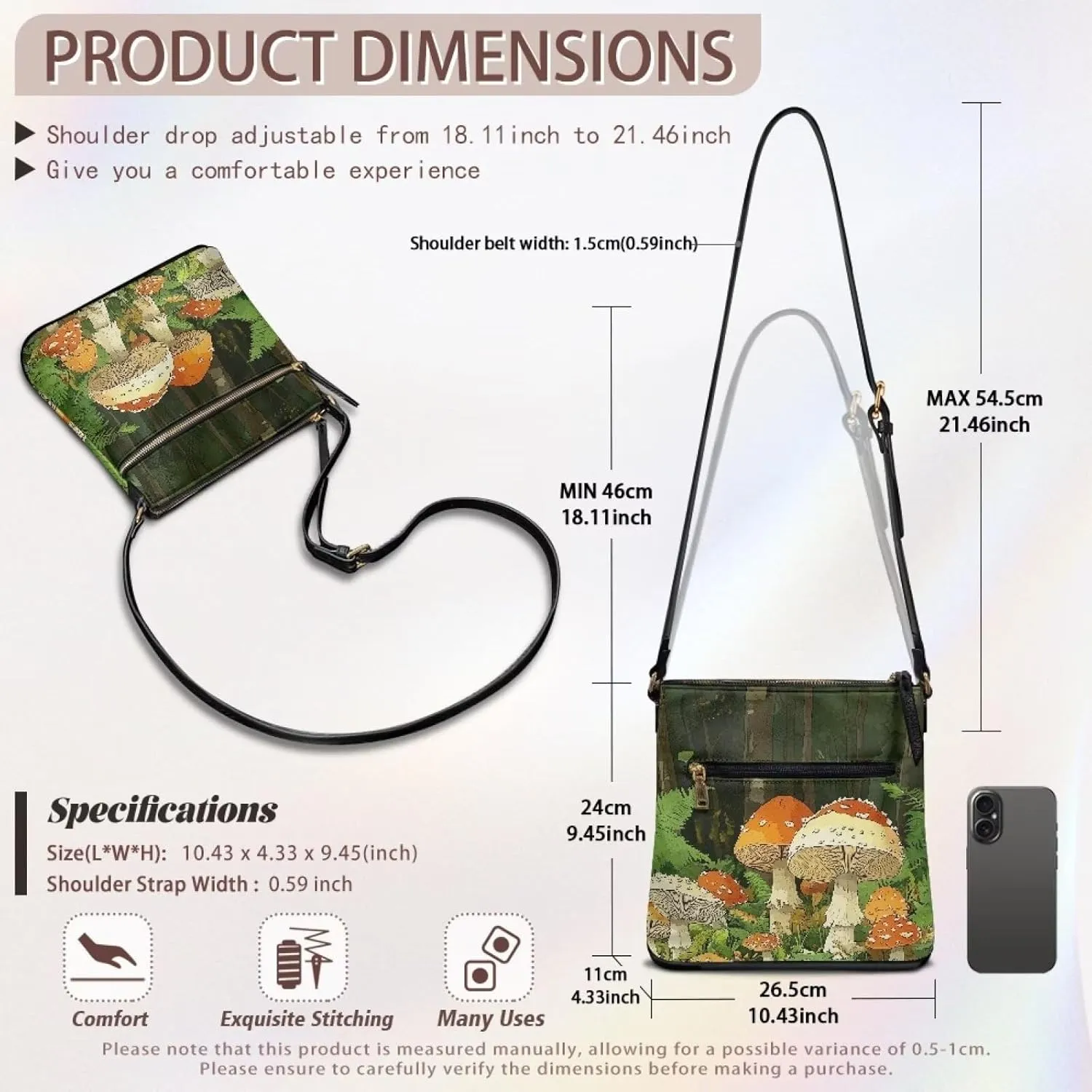 Leather Purse for Women, Leather Hobo Bag for Women Fashion Travel Sling Purse with Adjustable Strap Sling Bag