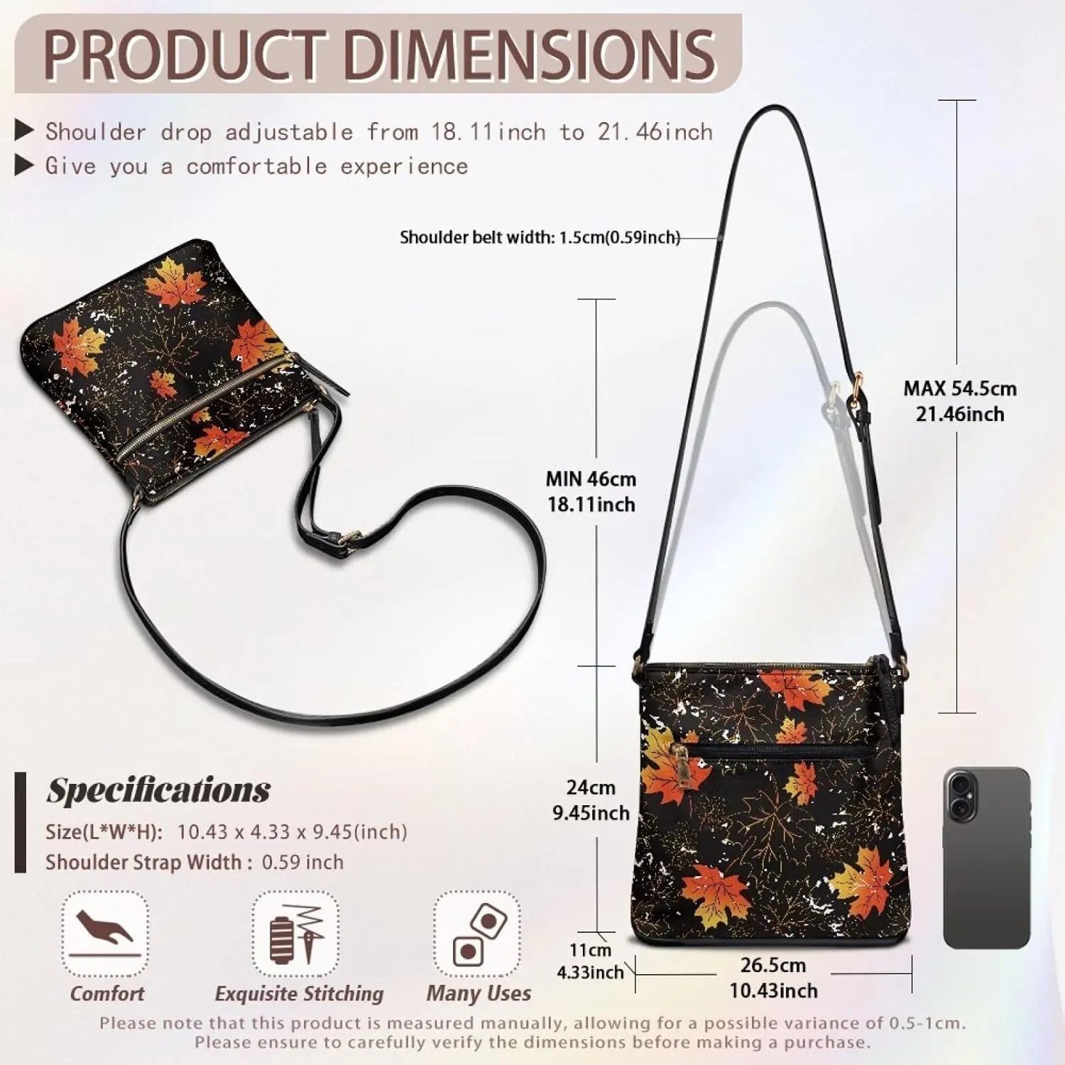 Leather Purse for Women, Leather Hobo Bag for Women Fashion Travel Sling Purse with Adjustable Strap Sling Bag