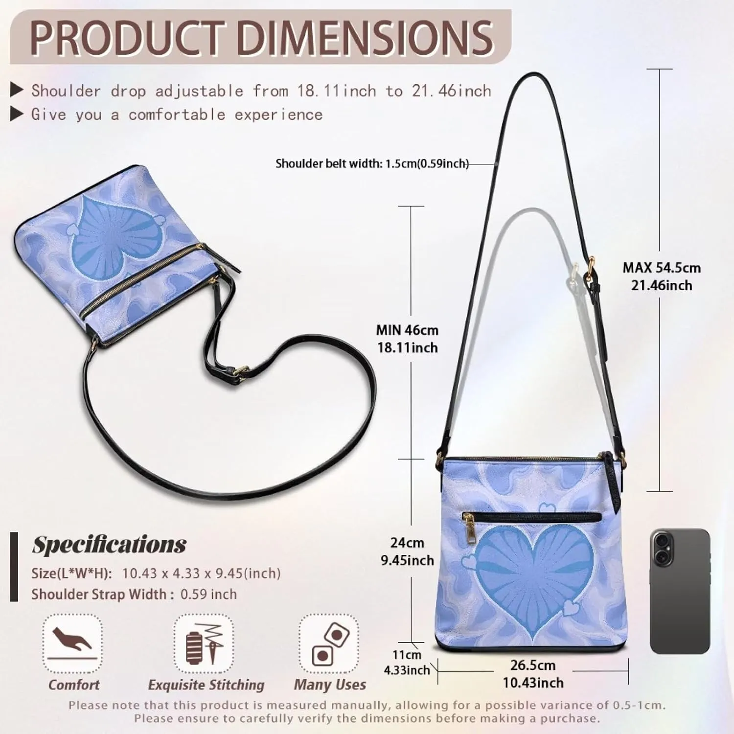 Leather Purse for Women, Leather Hobo Bag for Women Fashion Travel Sling Purse with Adjustable Strap Sling Bag