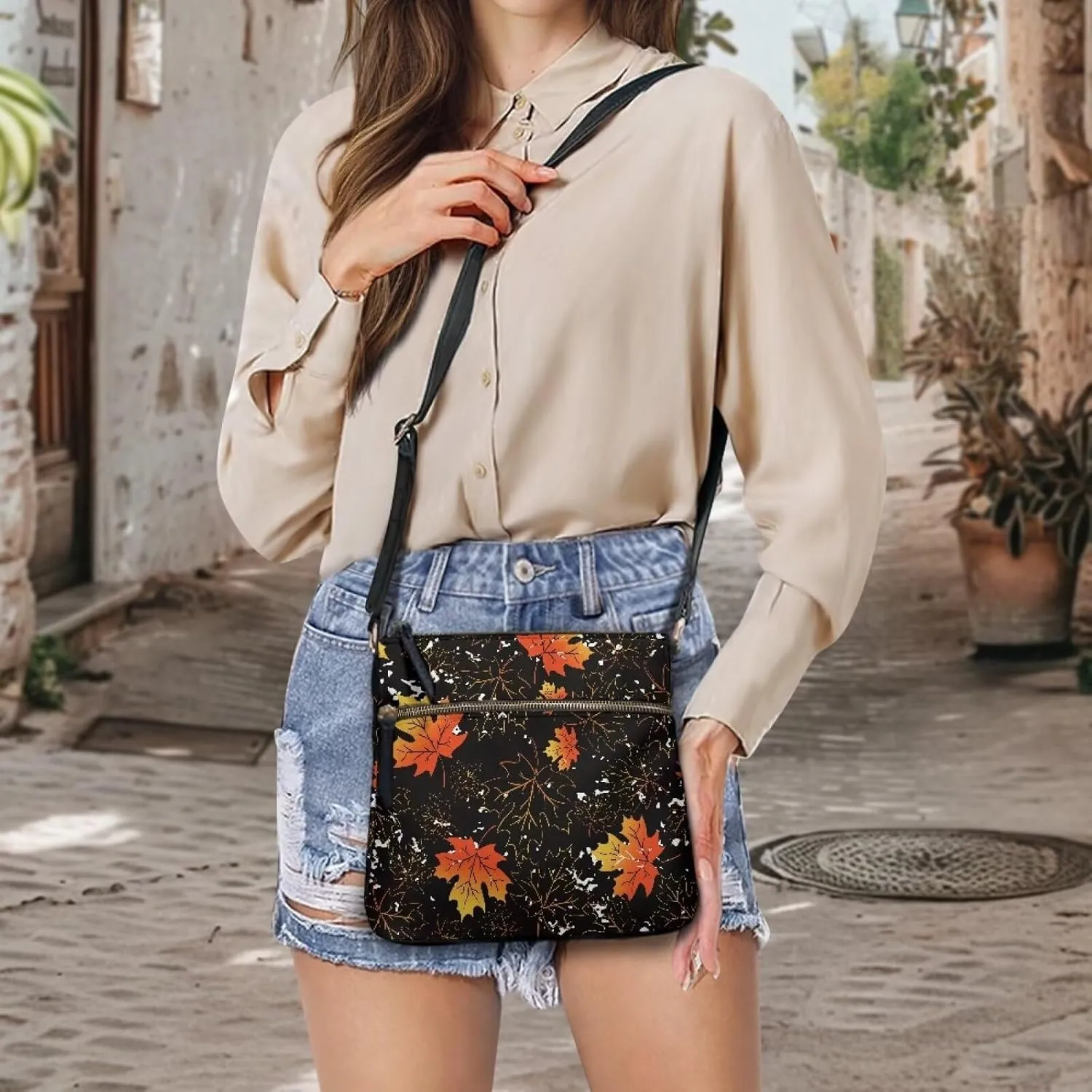 Leather Purse for Women, Leather Hobo Bag for Women Fashion Travel Sling Purse with Adjustable Strap Sling Bag
