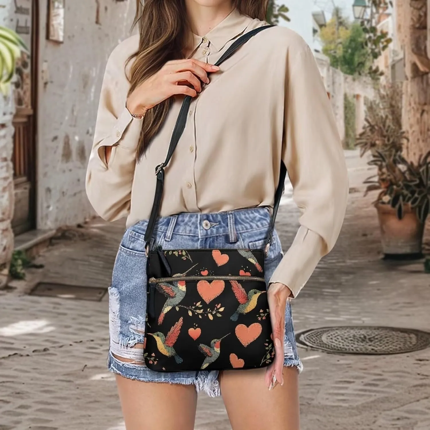 Leather Purse for Women, Leather Hobo Bag for Women Fashion Travel Sling Purse with Adjustable Strap Sling Bag