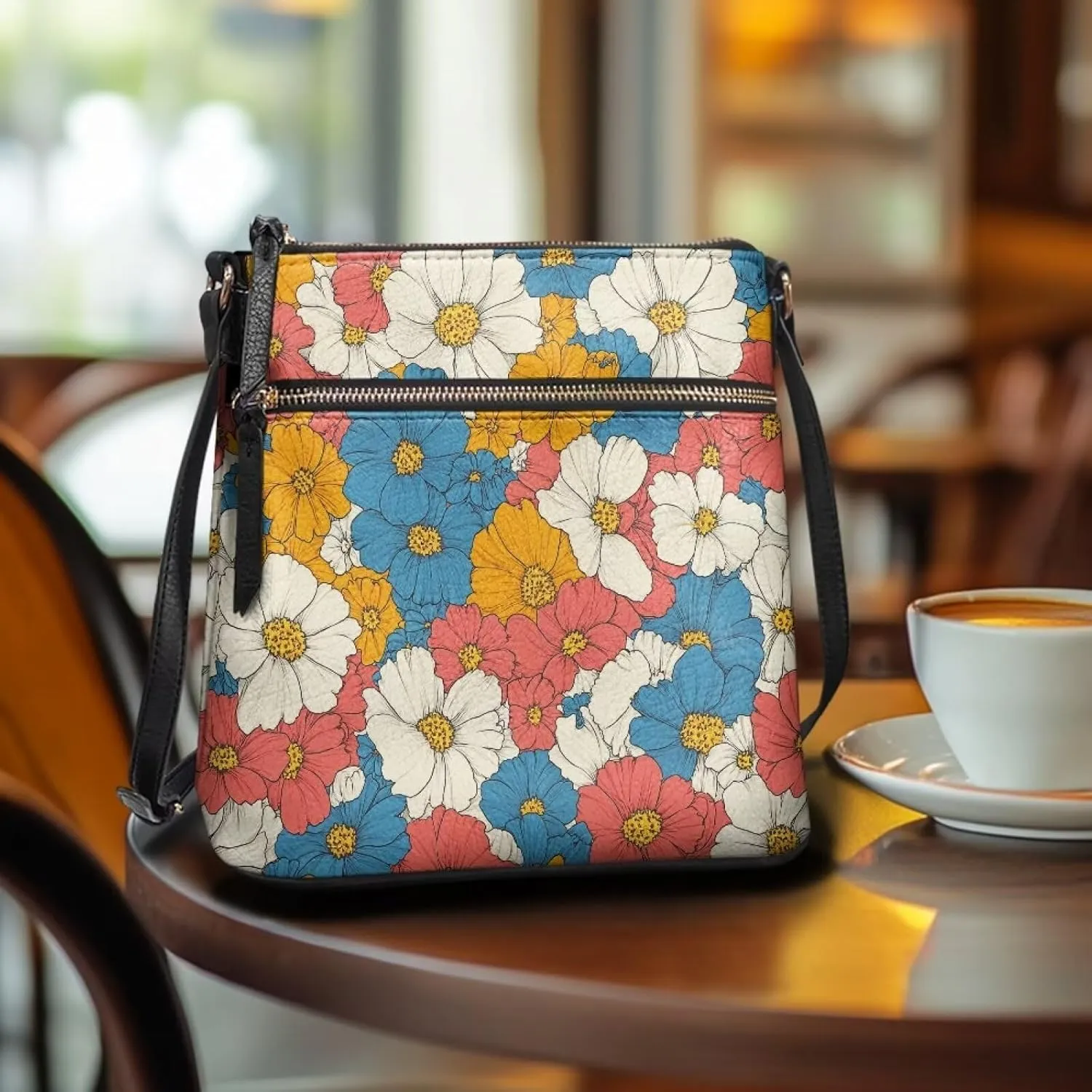 Leather Purse for Women, Leather Hobo Bag for Women Fashion Travel Sling Purse with Adjustable Strap Sling Bag