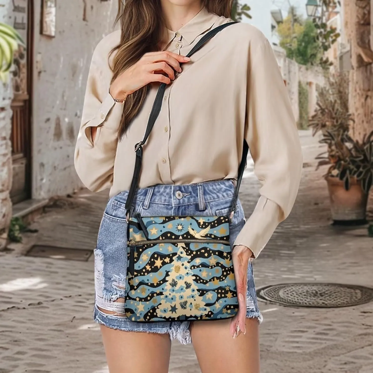 Leather Purse for Women, Small Leather Hobo Bag for Women Fashion Sling Wallet for Christmas St. Patrick's Day