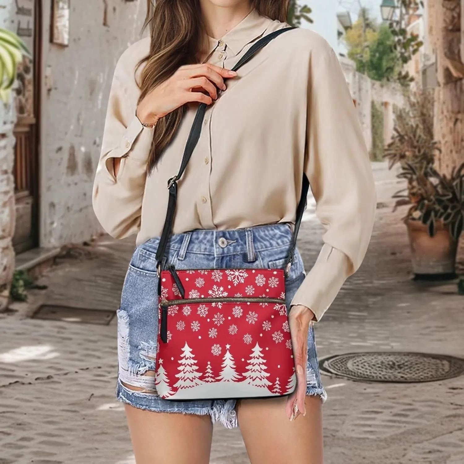 Leather Purse for Women, Small Leather Hobo Bag for Women Fashion Sling Wallet for Christmas St. Patrick's Day