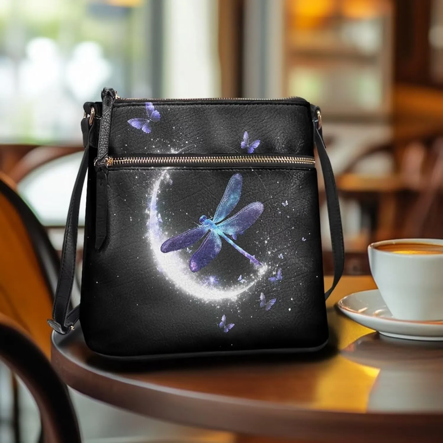 Leather Purses for Women, Leather Hobo Bags for Women Travel Sling Purse Triple Zippered Pockets Shoulder Bag