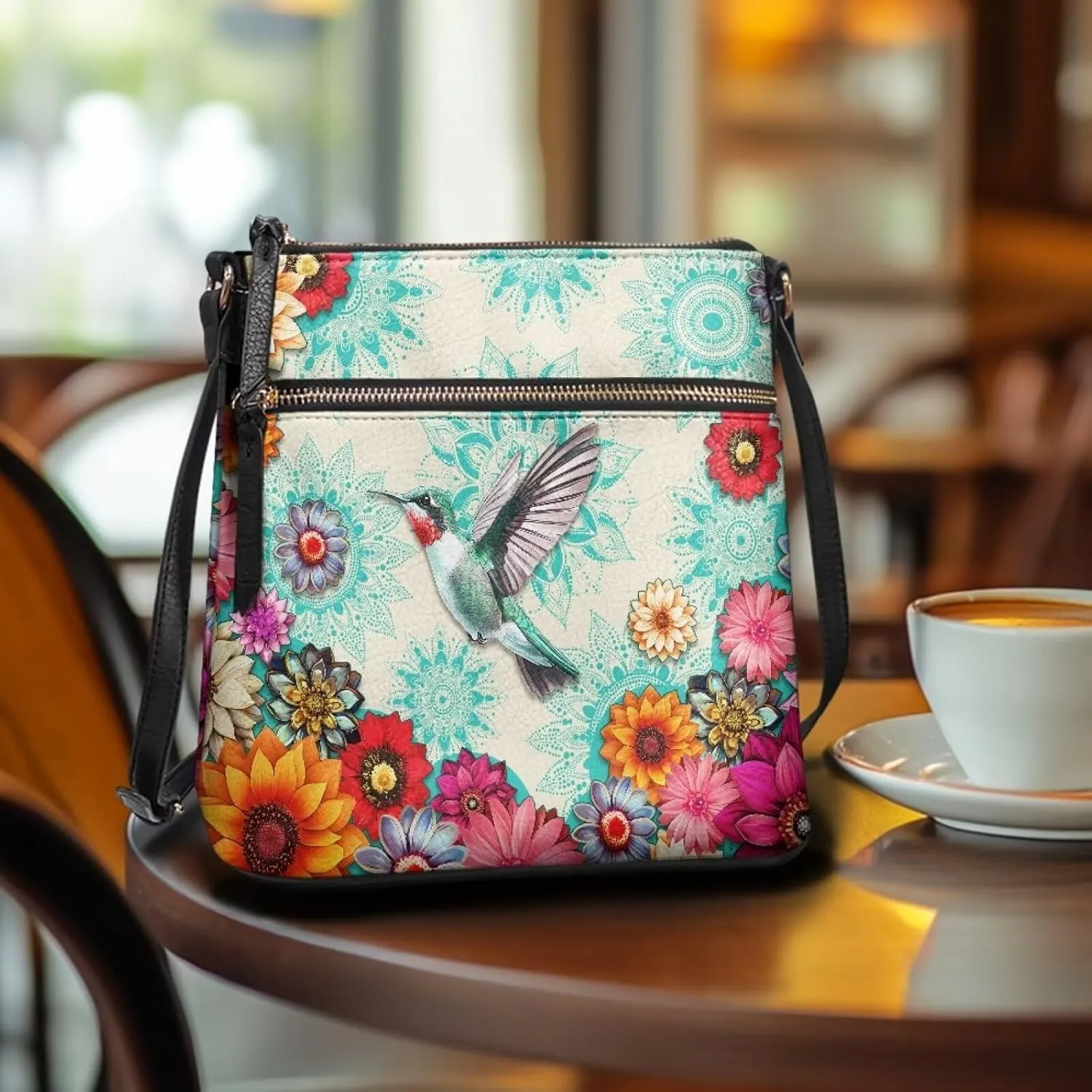 Leather Purses for Women, Leather Hobo Bags for Women Travel Sling Purse Triple Zippered Pockets Shoulder Bag