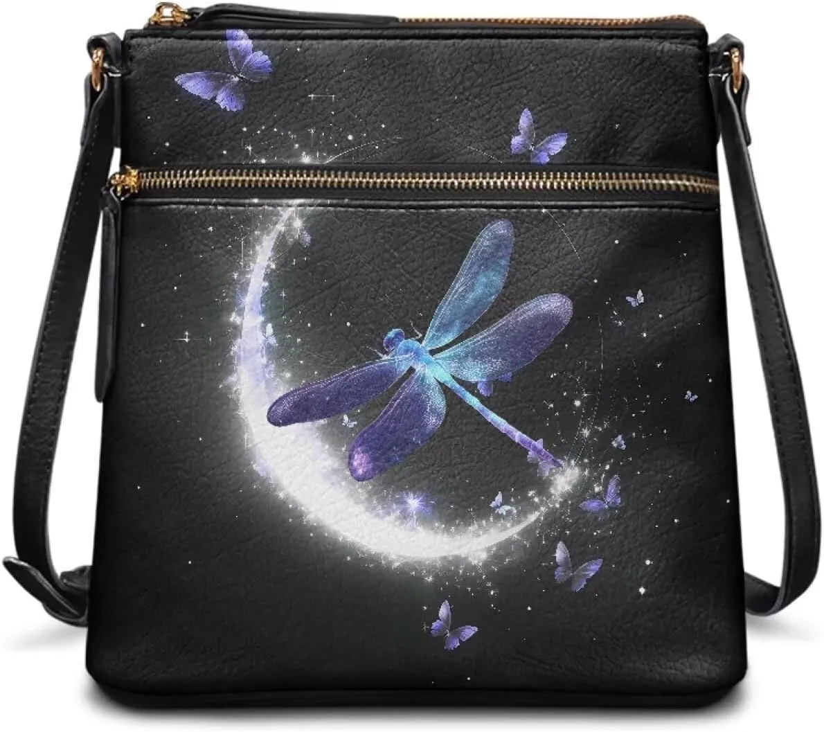 Leather Purses for Women, Leather Hobo Bags for Women Travel Sling Purse Triple Zippered Pockets Shoulder Bag