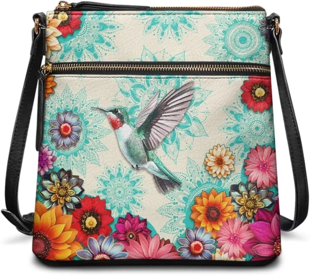 Leather Purses for Women, Leather Hobo Bags for Women Travel Sling Purse Triple Zippered Pockets Shoulder Bag