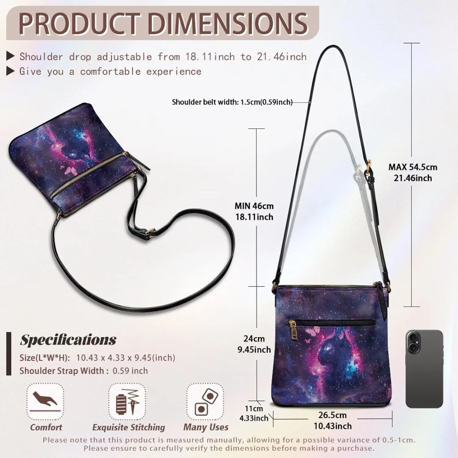 Leather Purses for Women, Leather Hobo Bags for Women Vintage Travel Sling Purse Multi Pockets Shoulder Bag