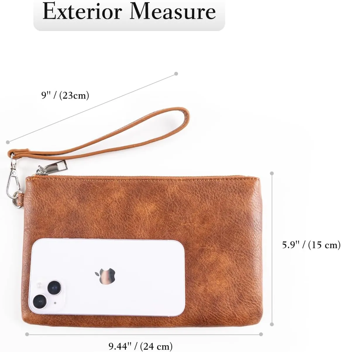 letech  Wristlet Wallet for Women Dual Pouch Wristlet Portable wallet Coin Purse Wristlet Clutch Wallet Purse Credit Card Holder Gifts for Women Ladies Female brown