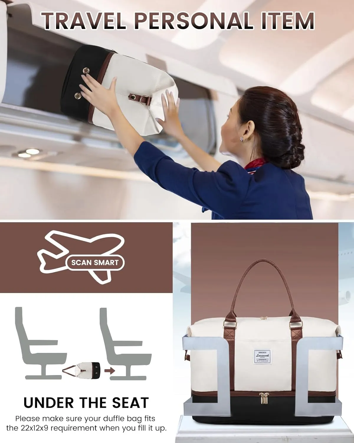 LOVEVOOK Travel Bag Weekender Bags for Women, Carry on Overnight with Shoe Compartment,Duffle with Laptop Pocket,Hospital Bag for Labor Delivery,Gym Tote with Toiletry