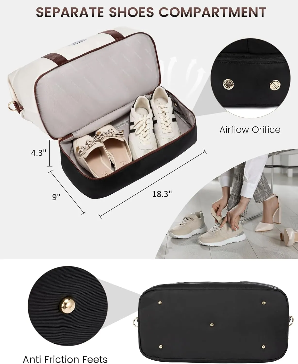 LOVEVOOK Travel Bag Weekender Bags for Women, Carry on Overnight with Shoe Compartment,Duffle with Laptop Pocket,Hospital Bag for Labor Delivery,Gym Tote with Toiletry