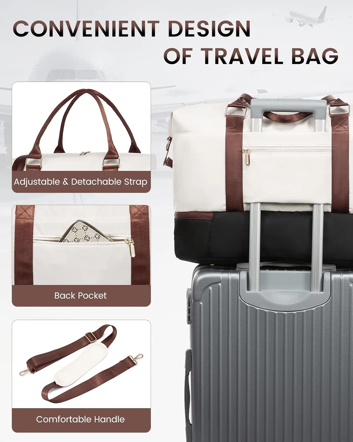 LOVEVOOK Travel Bag Weekender Bags for Women, Carry on Overnight with Shoe Compartment,Duffle with Laptop Pocket,Hospital Bag for Labor Delivery,Gym Tote with Toiletry