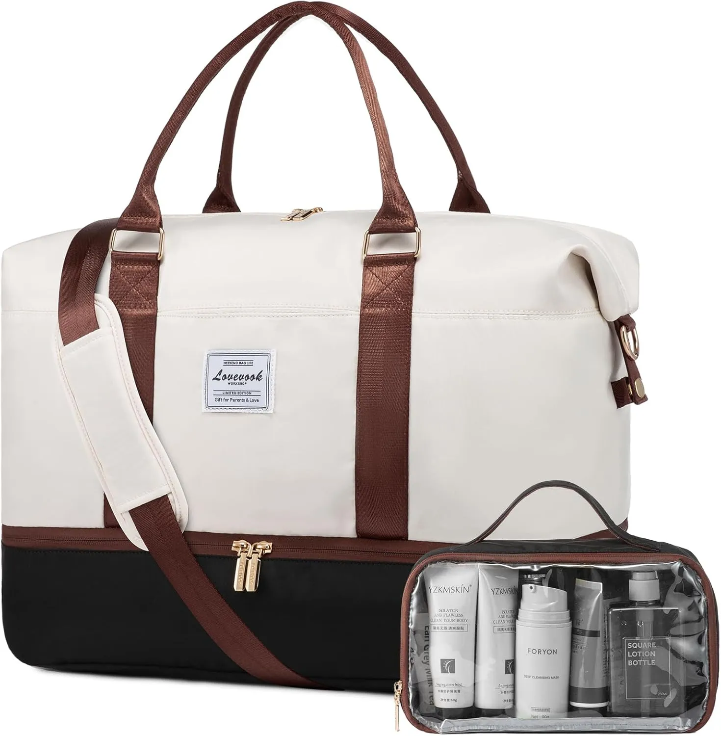 LOVEVOOK Travel Bag Weekender Bags for Women, Carry on Overnight with Shoe Compartment,Duffle with Laptop Pocket,Hospital Bag for Labor Delivery,Gym Tote with Toiletry