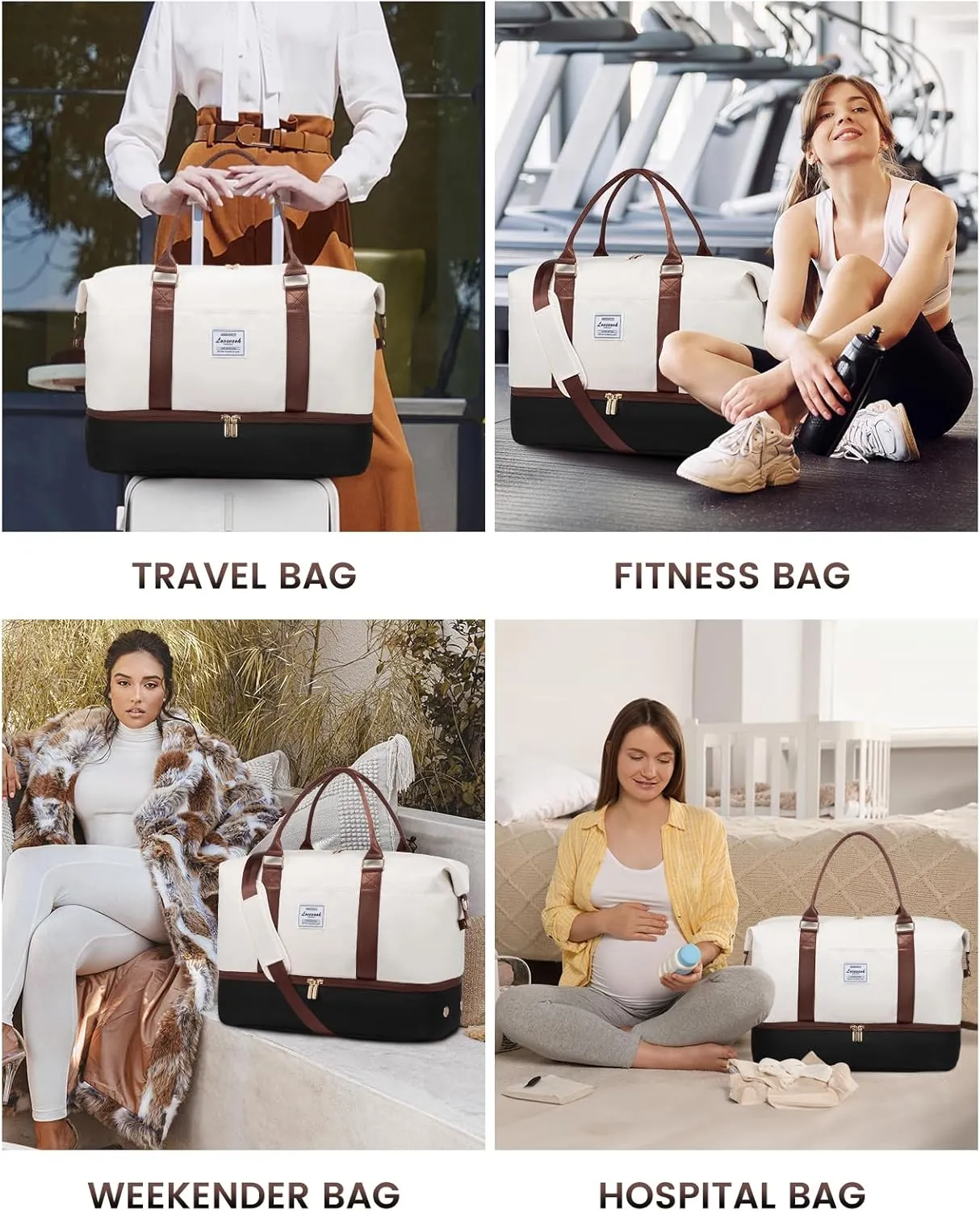 LOVEVOOK Travel Bag Weekender Bags for Women, Carry on Overnight with Shoe Compartment,Duffle with Laptop Pocket,Hospital Bag for Labor Delivery,Gym Tote with Toiletry