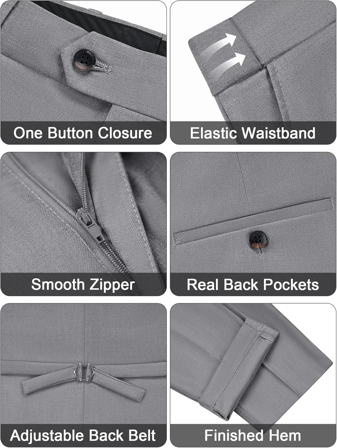 MAGE MALE Mens Pinstripe 3 Piece Suit Slim Fit Single Breasted Tuxedo Business Wedding Party Blazer Vest Pants Set