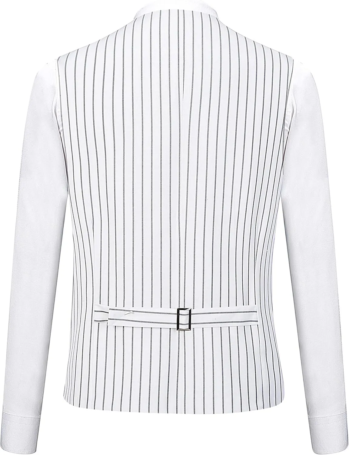 Mens 3 Piece Pinstripe Suit Slim Fit Casual Dress Suits Blazer   Vest   Pants