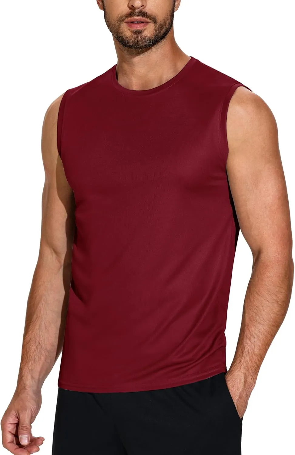 Men's 5 Pack Dry Fit Quick Dry Tech Performance Sleeveless T Shirts Mesh Workout Gym Muscle Running Tank Tops