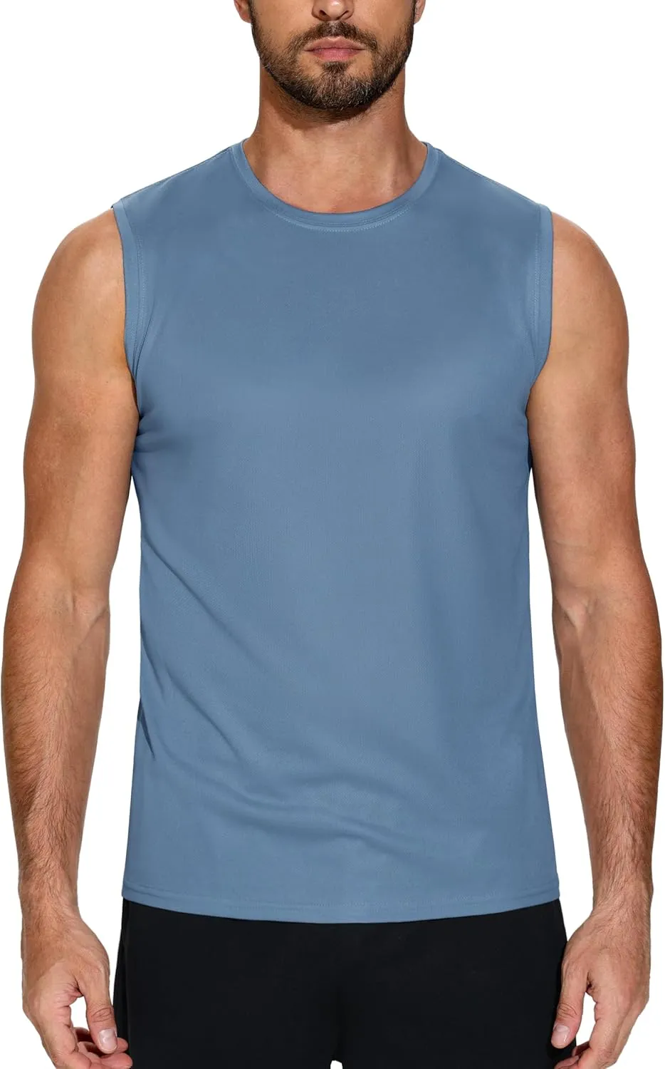 Men's 5 Pack Dry Fit Quick Dry Tech Performance Sleeveless T Shirts Mesh Workout Gym Muscle Running Tank Tops