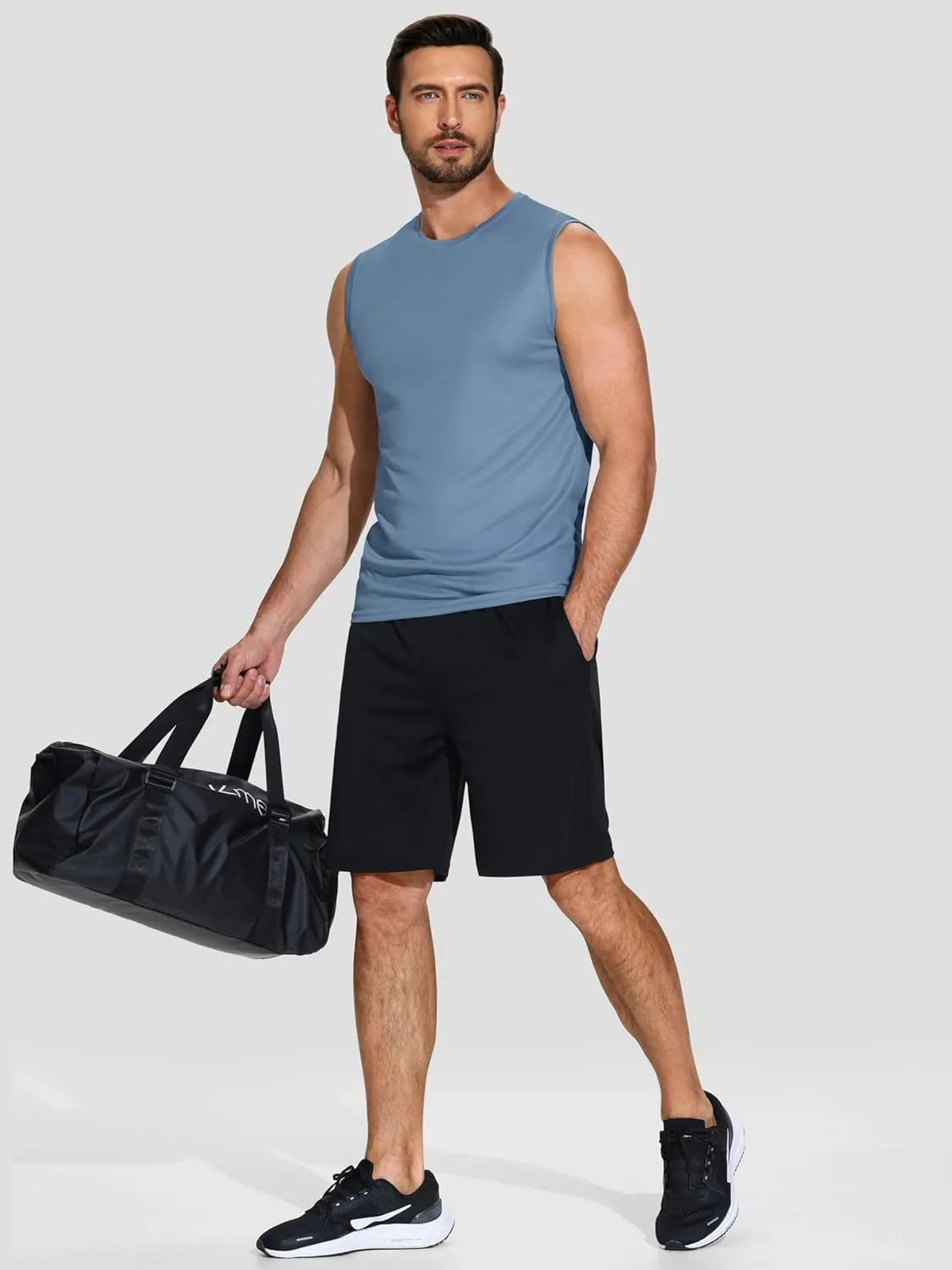 Men's 5 Pack Dry Fit Quick Dry Tech Performance Sleeveless T Shirts Mesh Workout Gym Muscle Running Tank Tops