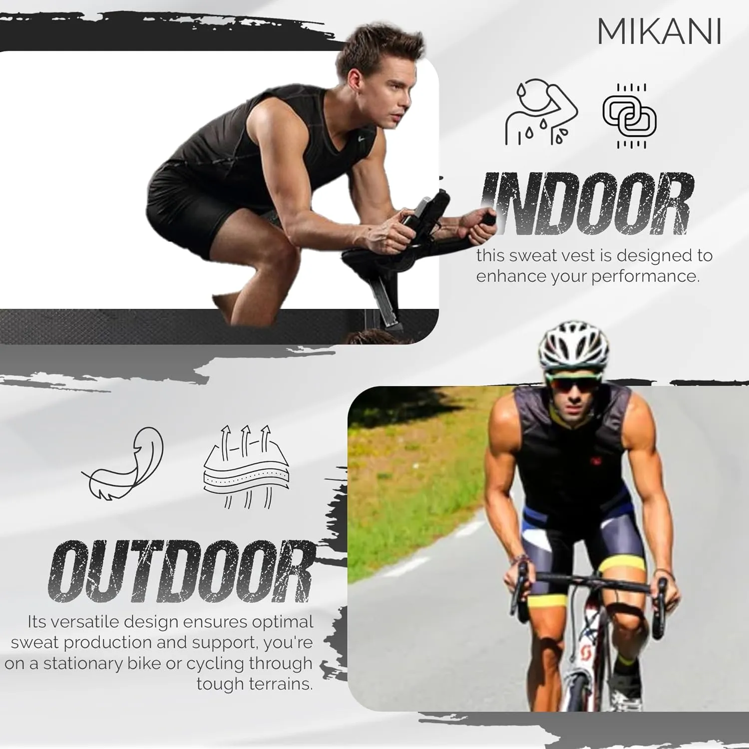 Men's Black Mesh Cooling Cycling Vest - 2 Reusable Ice Packs,4 PocketsLightweight,Breathable for Cycling, Running,Outdoors