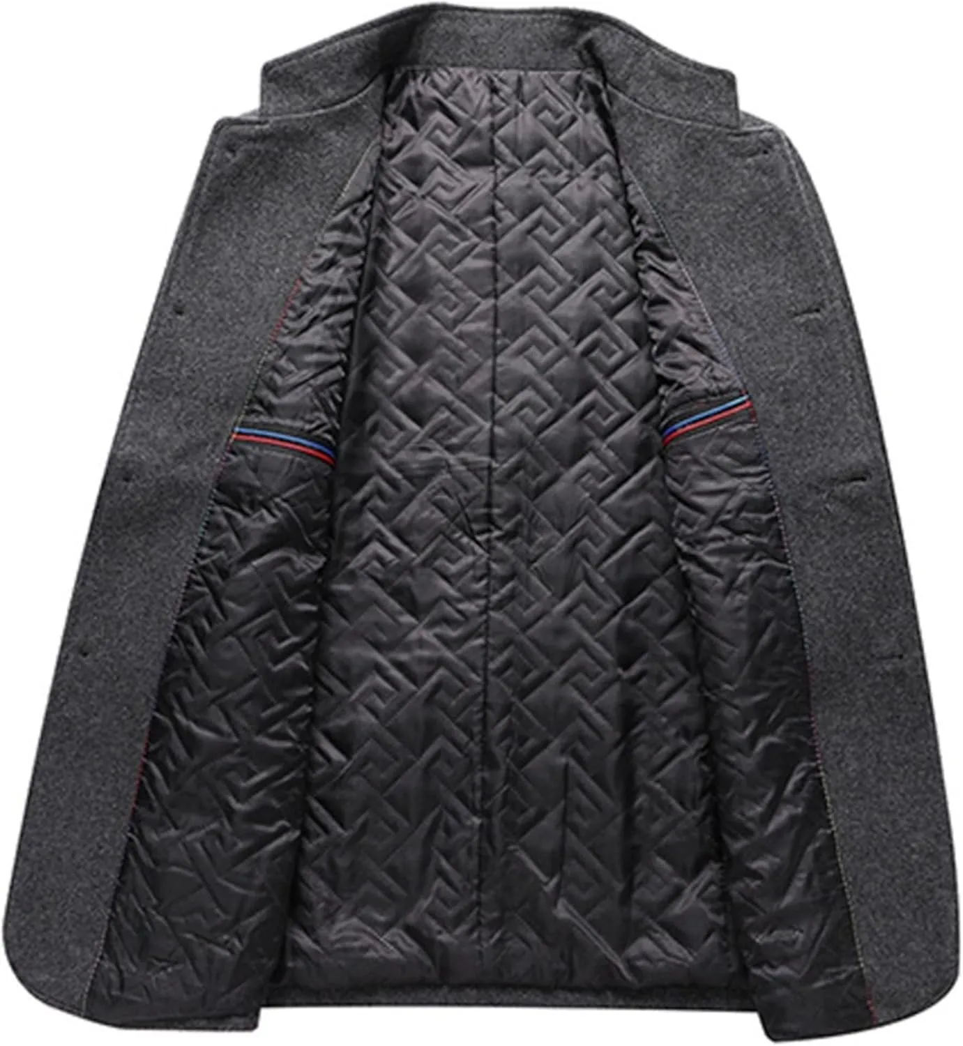 Men's Business Casual Chinese Jacket Front Button Blazer Traditional Uniform Groom Dress Mandarin Collar Formal