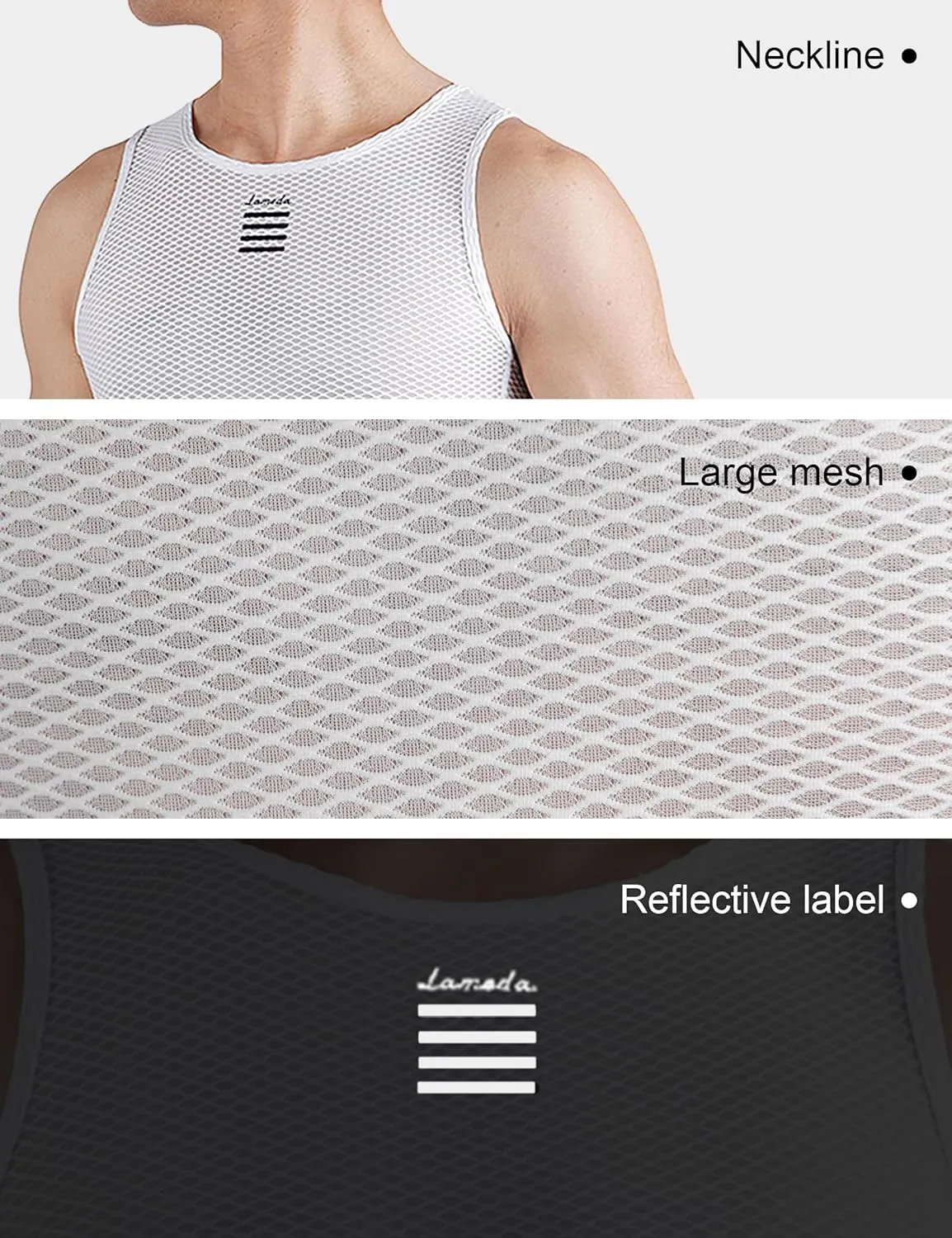Mens Cycling Base Layer Sleeveless Cycling Jersey Men Quick Dry Bicycle Undershirt Mesh Bike Base Layer Vests