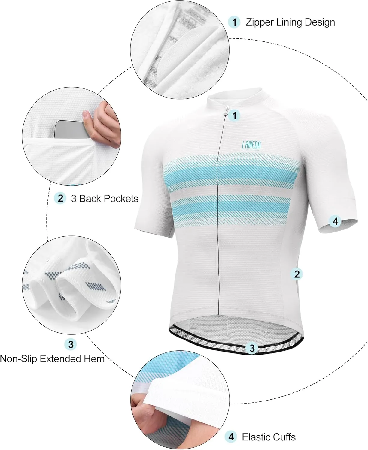 Men's Cycling Jersey Breathable Lightweight Bike Jersey Short Sleeve Quick Dry Moisture Wicking Biking Shirts