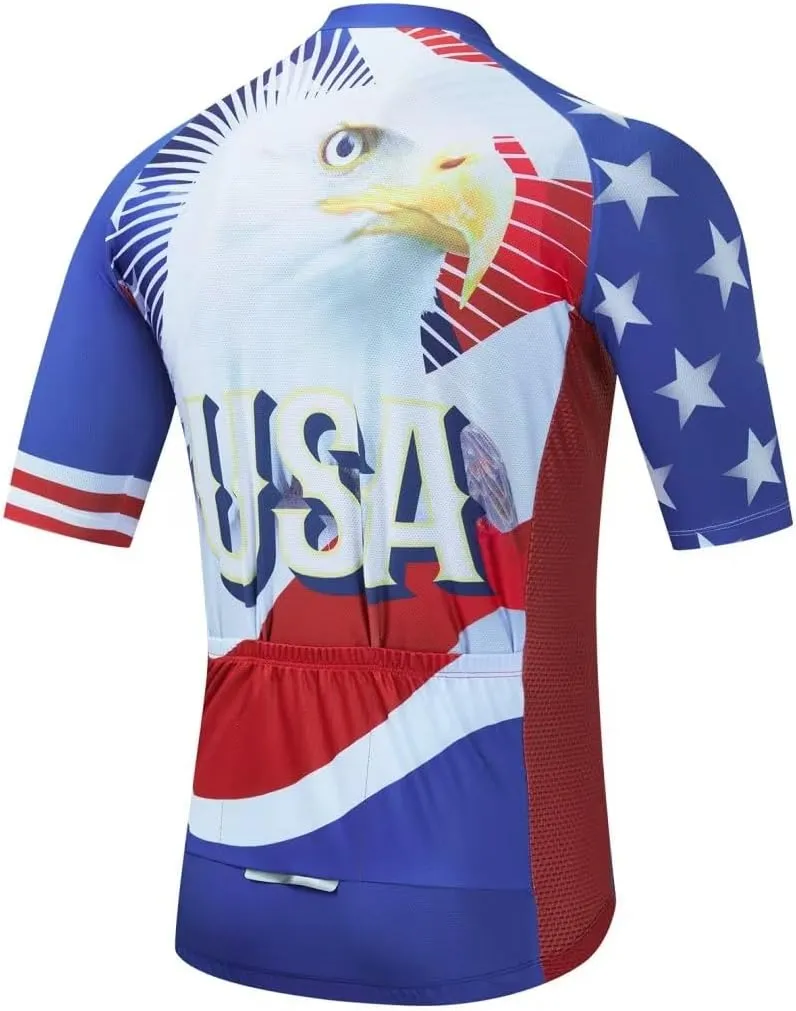 Men's Cycling Jersey Polyester Black Cycling Clothing Bike Jersey Short Sleeve Bike Shirts