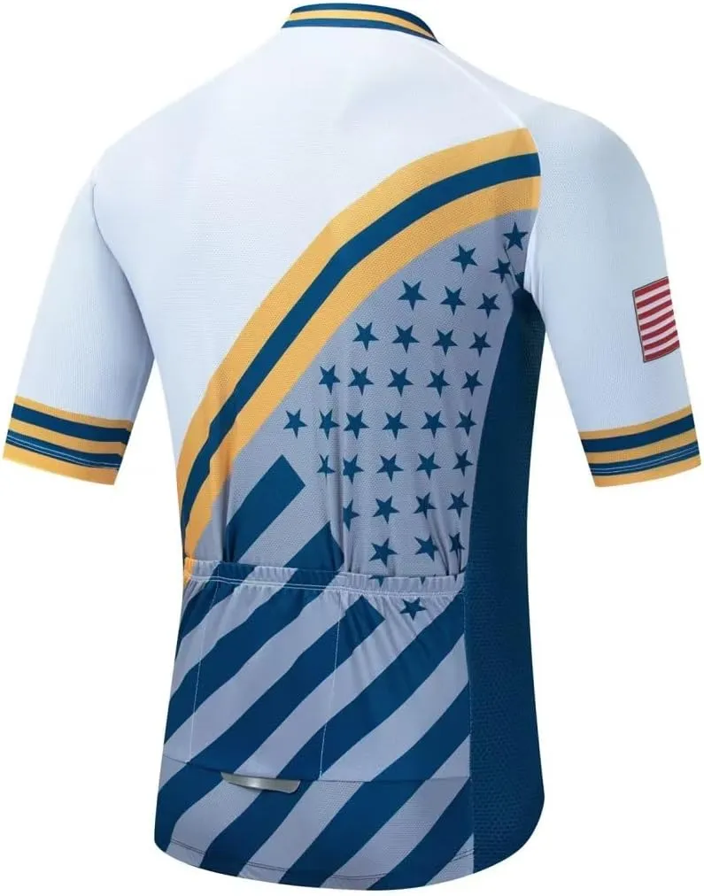 Men's Cycling Jersey Polyester Black Cycling Clothing Bike Jersey Short Sleeve Bike Shirts